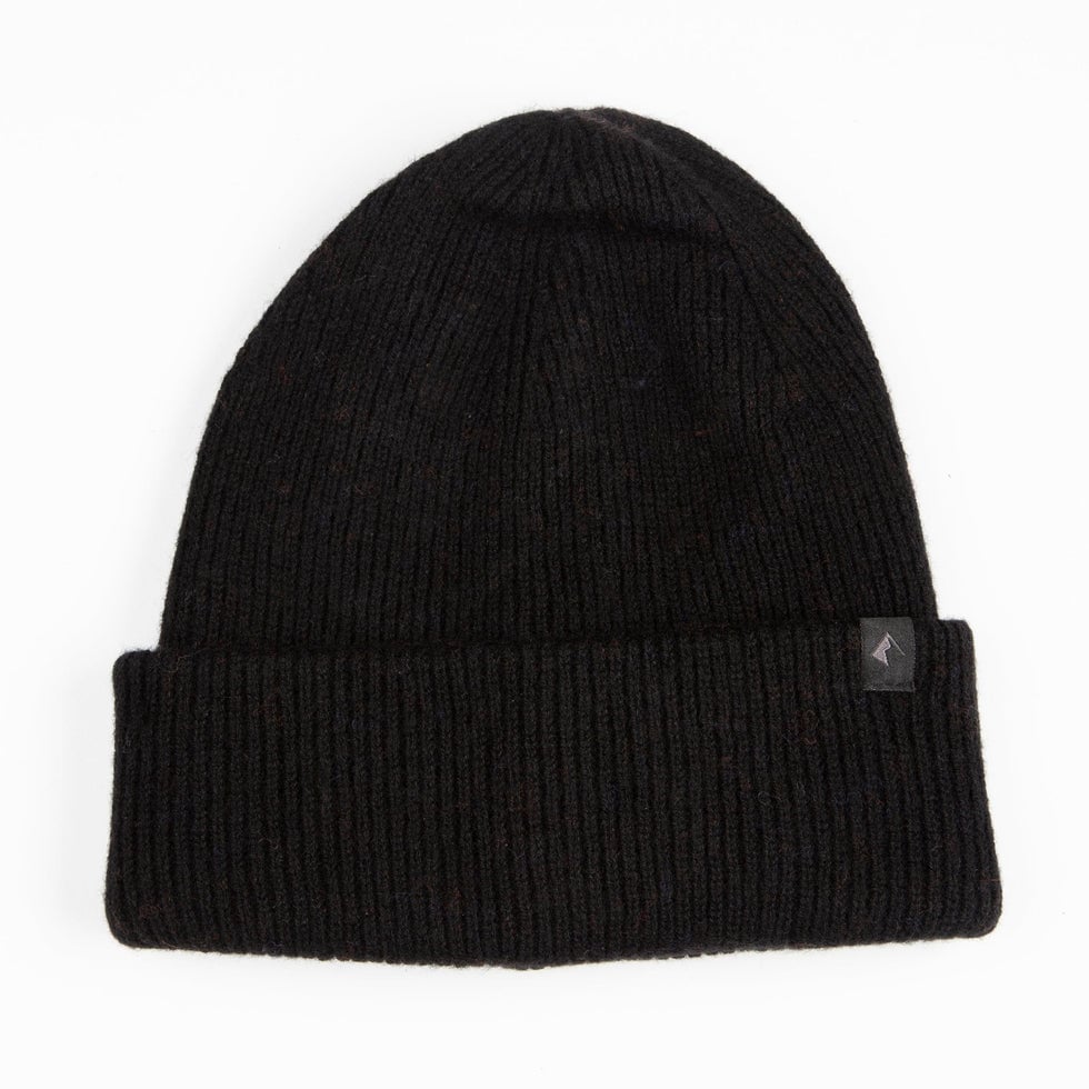 600601 Merino Wool Beanie, Black - One Size