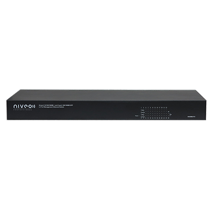 Picture of Niveo NGSME24T2H-AV 24-port Full Layer 2 Plus Management Plus 2 SFP Open Slot&#44; PoE Plus Rear Facing Switch - 500 watt