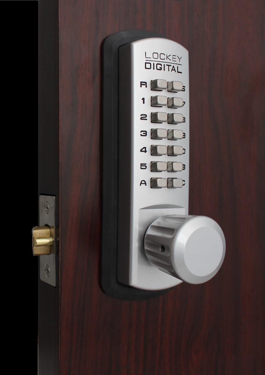 3830 SC-MG Satin Chrome & Marine Grade Mechanical Keyless Lever Lock with Passage Function