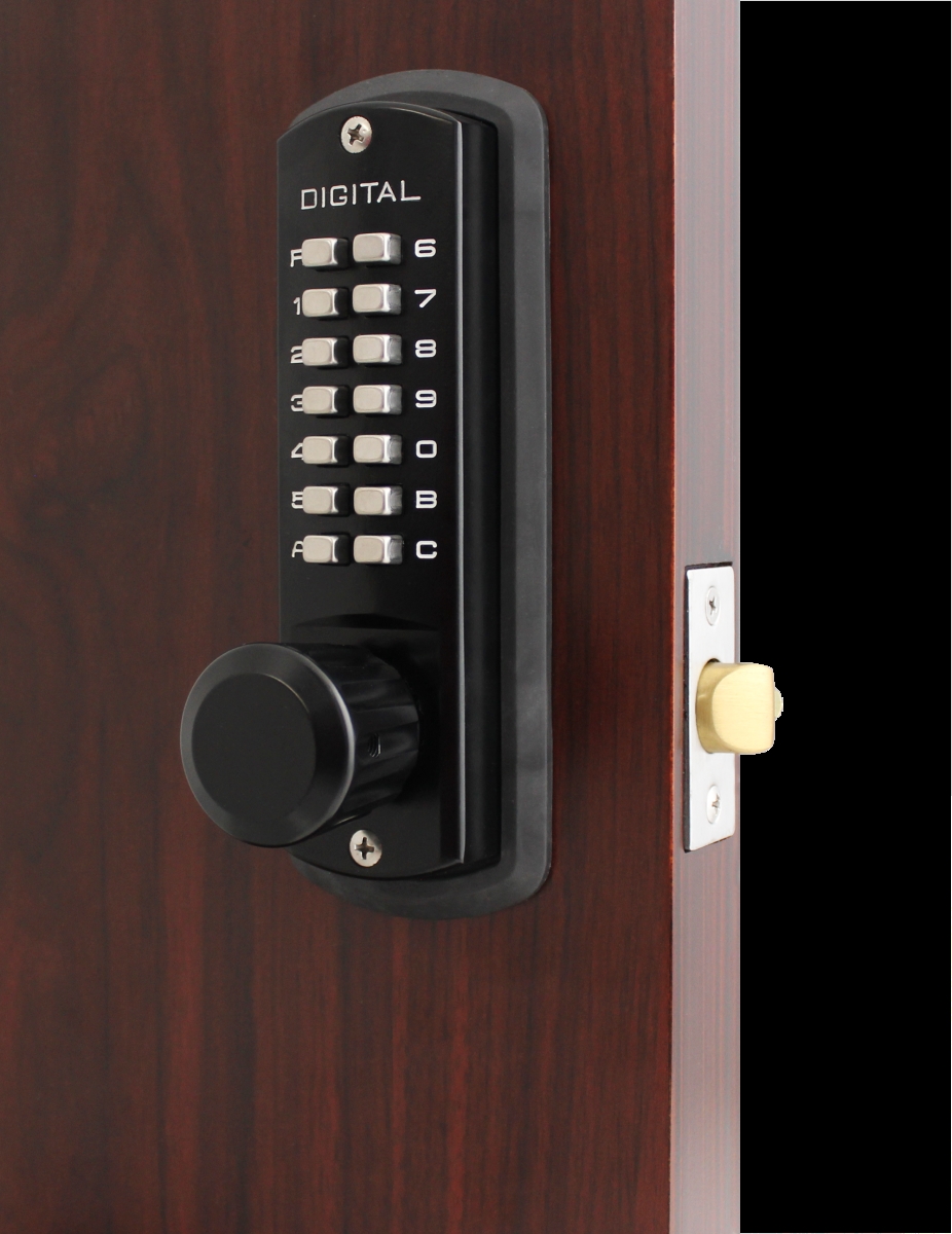 3830-DC JB-MG Jet Black & Marine Grade Double Combination Mechanical Keyless Lever Lock with Passage Function