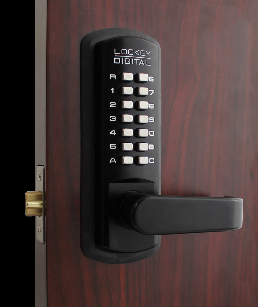 Lockey Mechanical Keyless Lever Lock with Passage Function and Single Combination Jet Black Finish