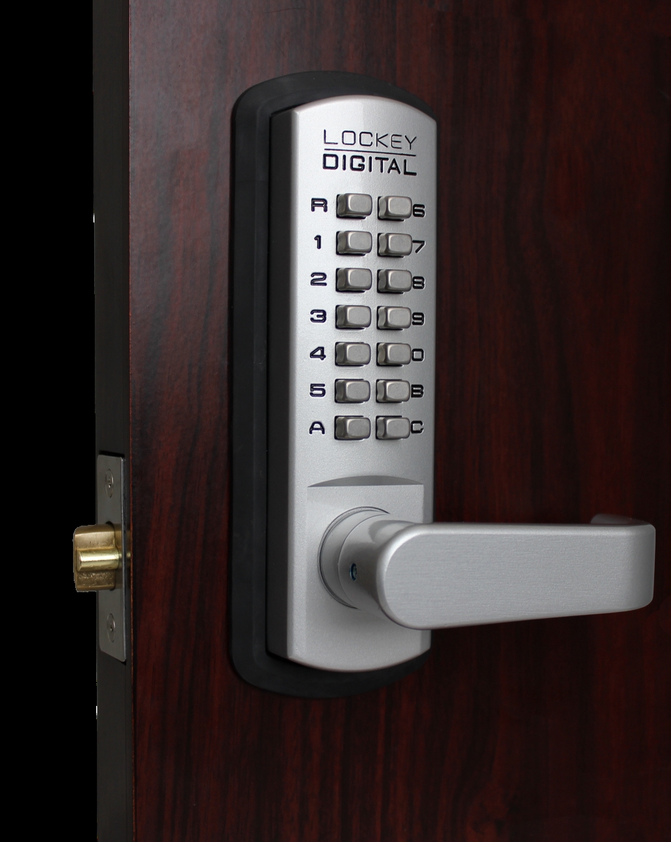 3835 SC-MG Satin Chrome & Marine Grade Mechanical Keyless Lever Lock with Passage Function