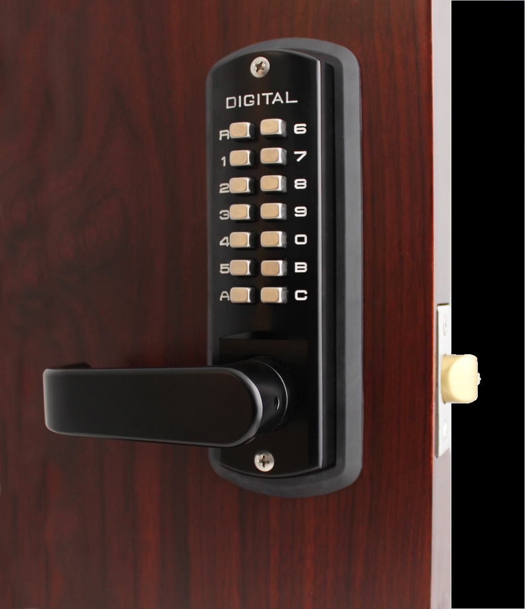 3835-DC JB-MG Jet Black & Marine Grade Double Combination Mechanical Keyless Lever Lock with Passage Function