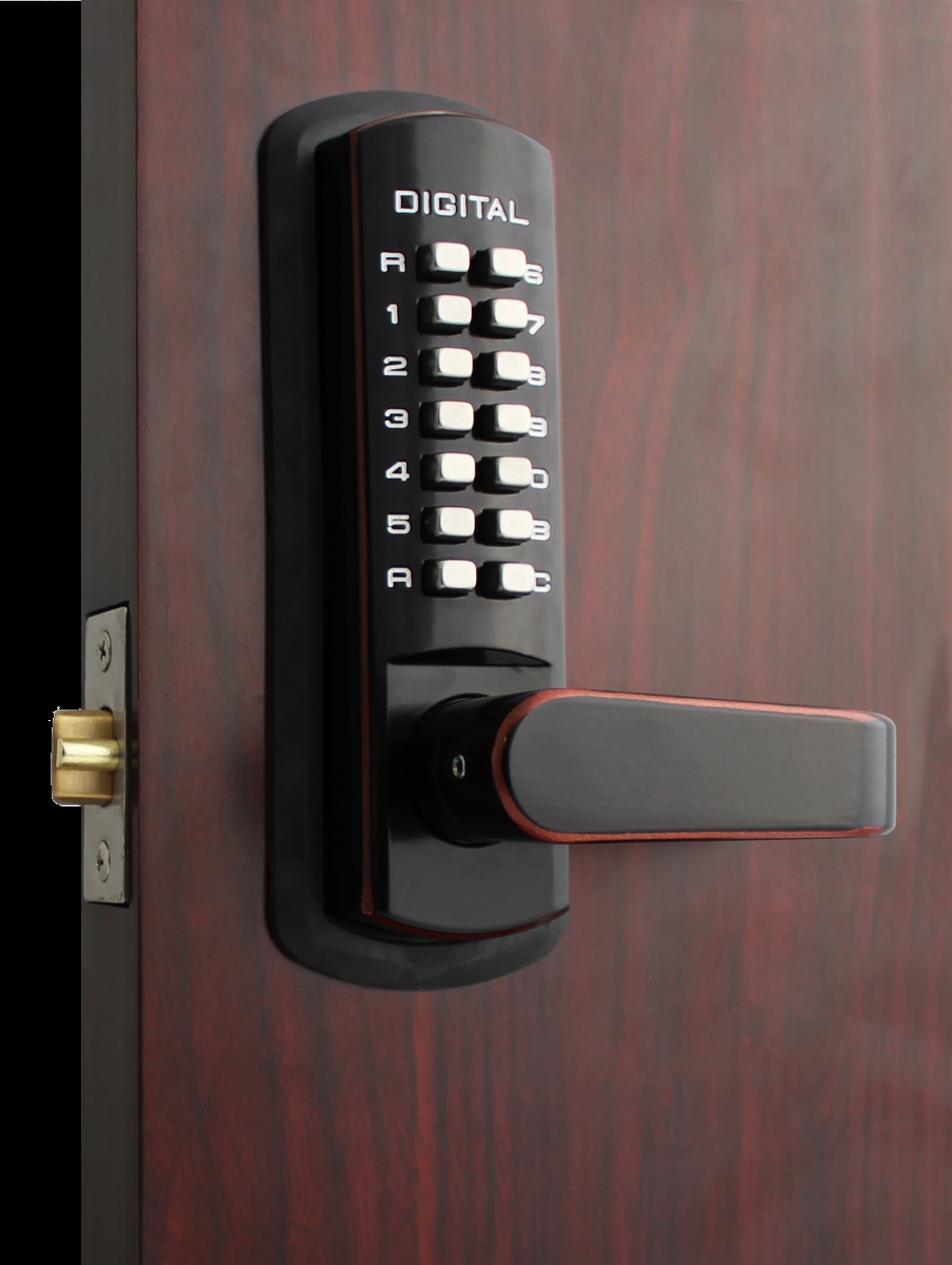 3835-DC OB Oil Rubbed Bronze Double Combination Mechanical Keyless Lever Lock with Passage Function