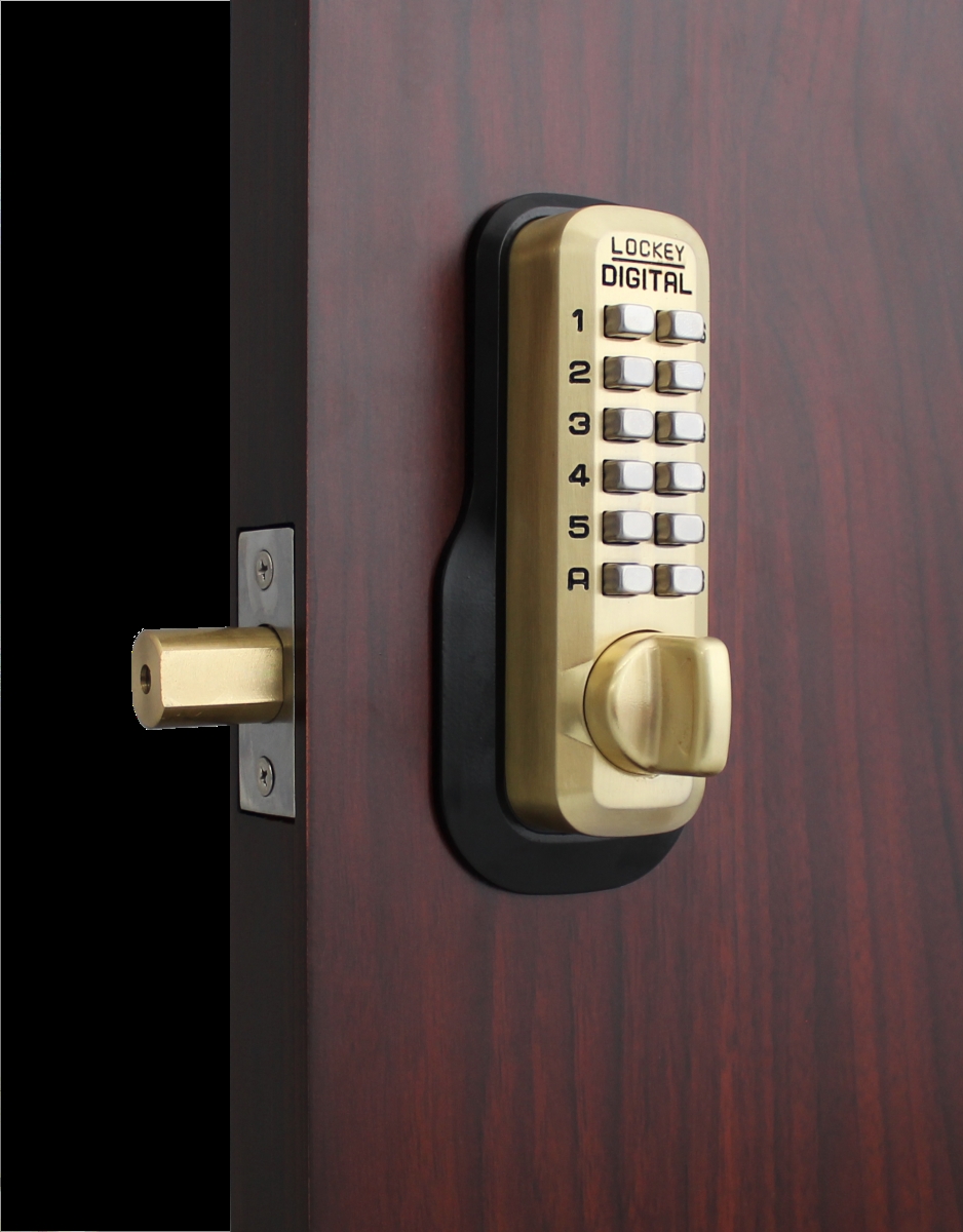M210-EZ SB Satin Brass Mechanical Keyless Digital Combination Deadbolt Lock