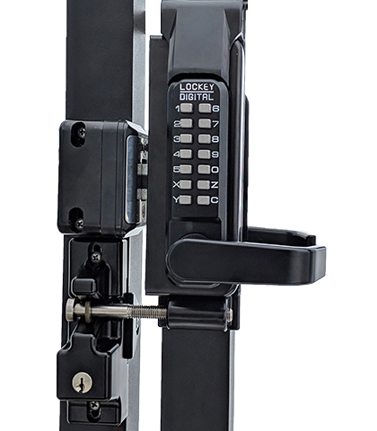 GL2-DC JB-MG Jet Black & Marine Grade Double Combinaton Surface Mount Gate Lock