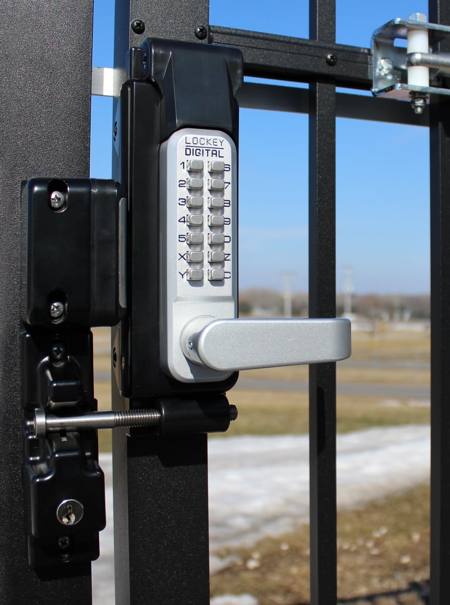 Mechanical Keyless Surface Mount Gate Lock, Single Sided, Satin Chrome
