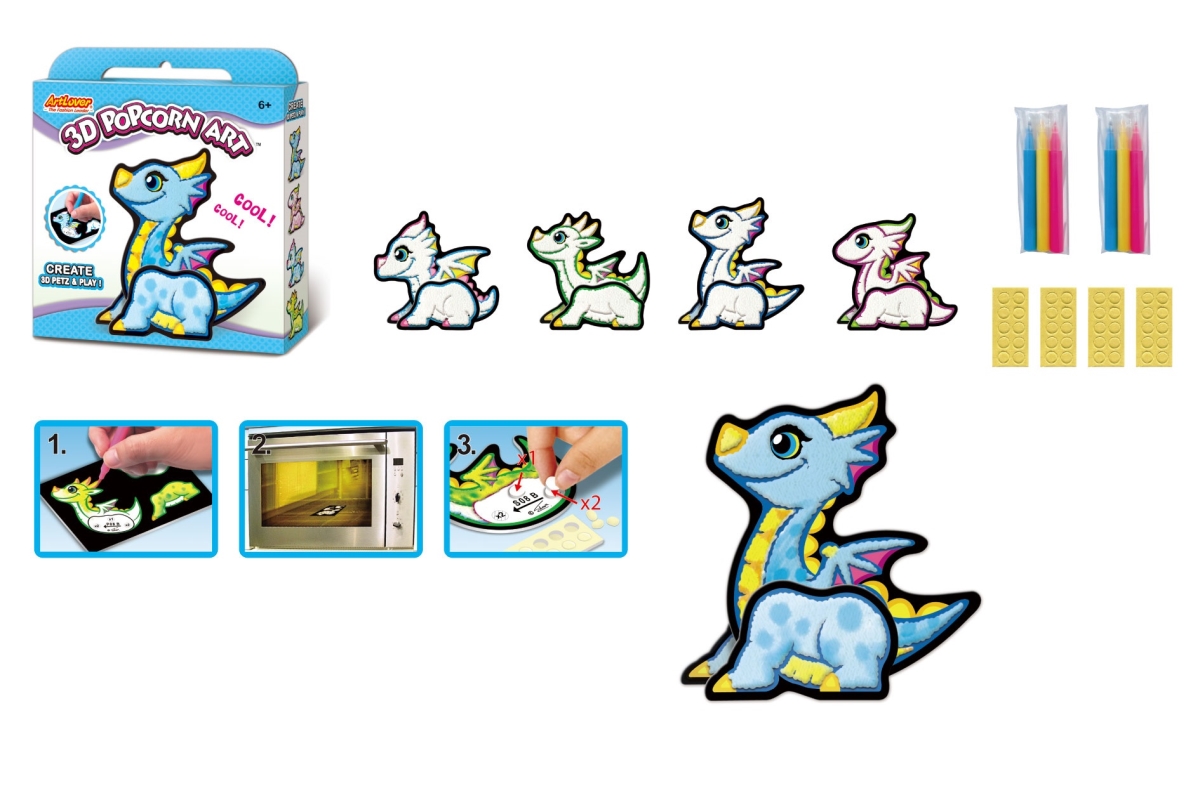 PCA-3D-MB008  3D Popcorn Art - Dragon