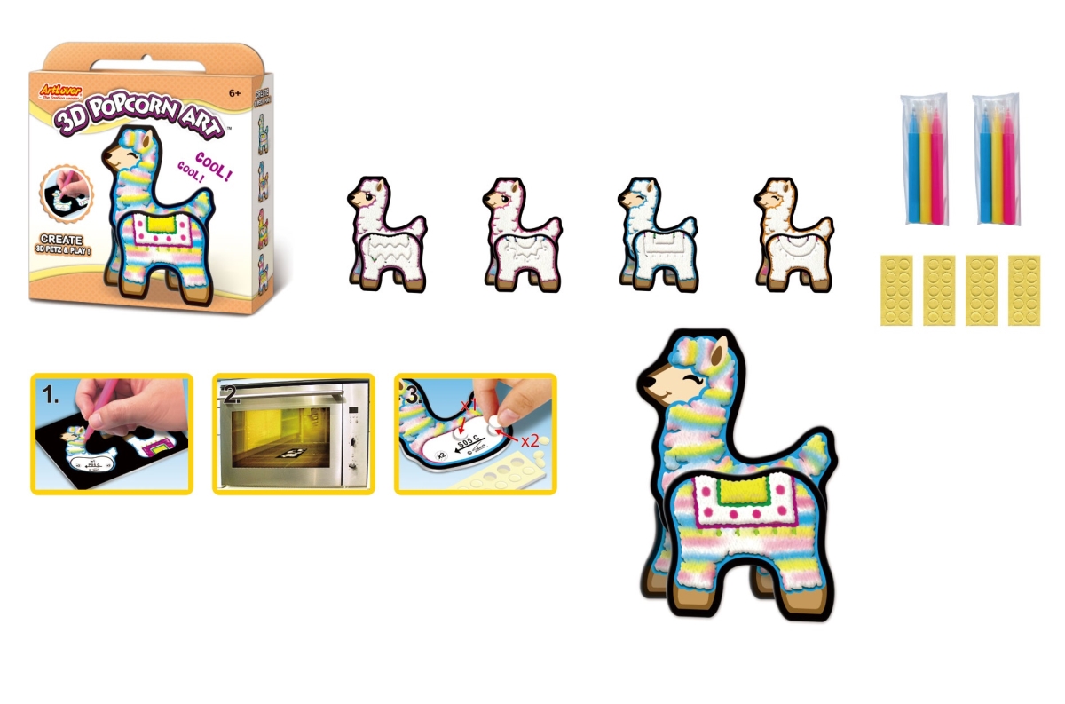 PCA-3D-MB005  3D Popcorn Art - Llama