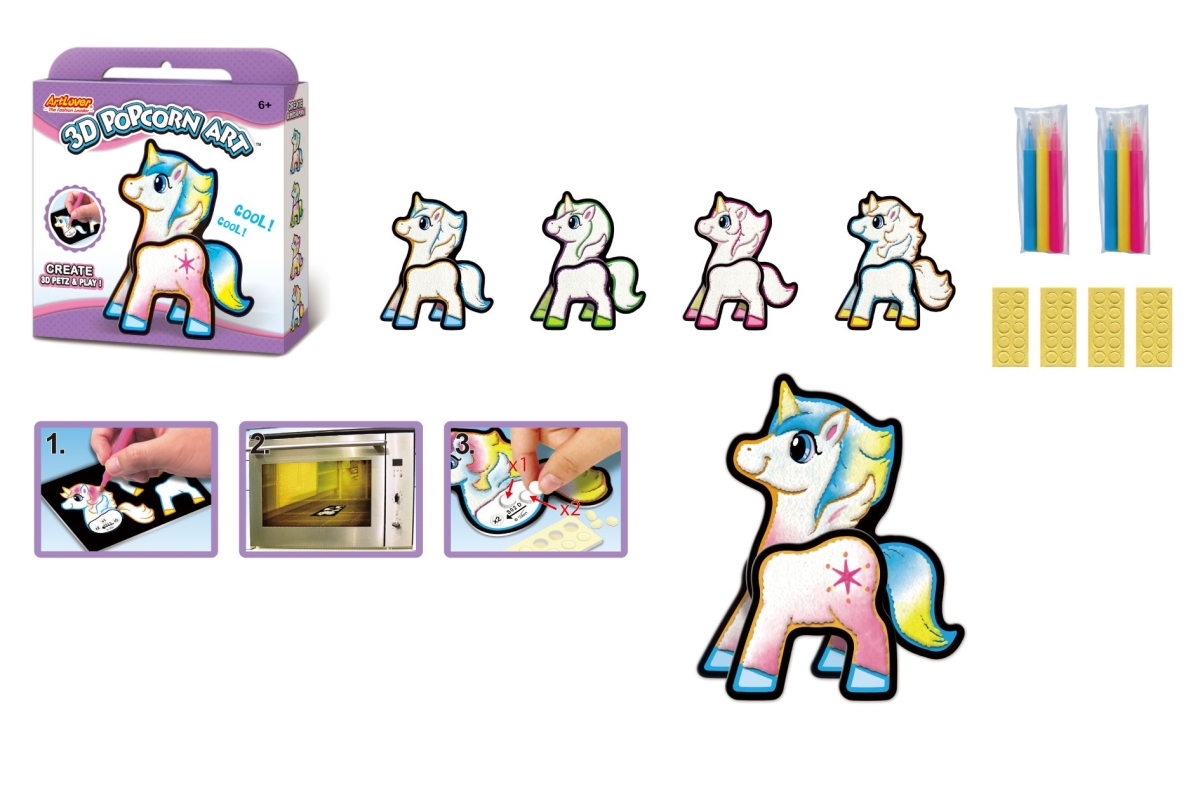 PCA-3D-MB002  3D Popcorn Art - Unicorn
