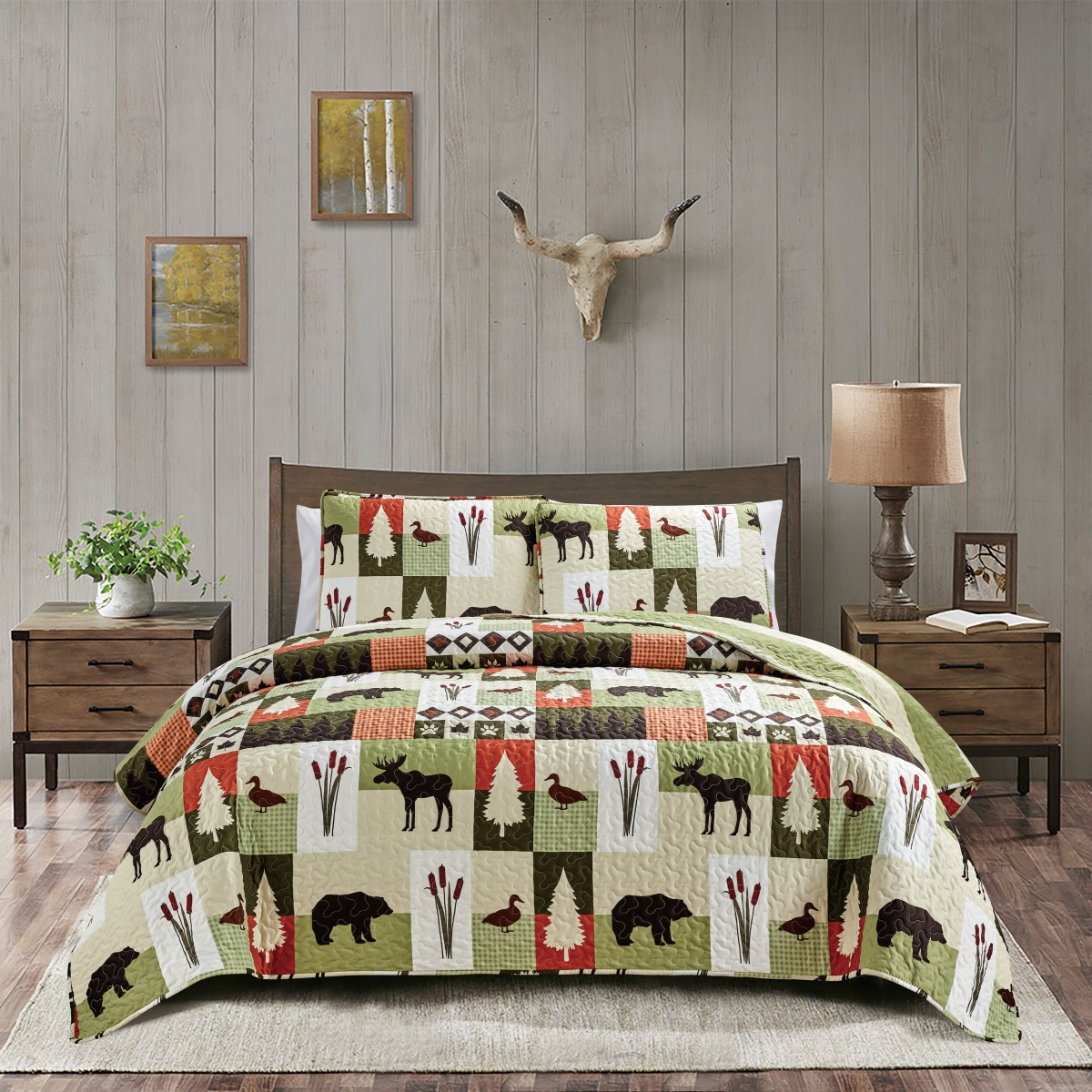 Picture of LCM Home Fashions Q062 Redwood Quilt Set