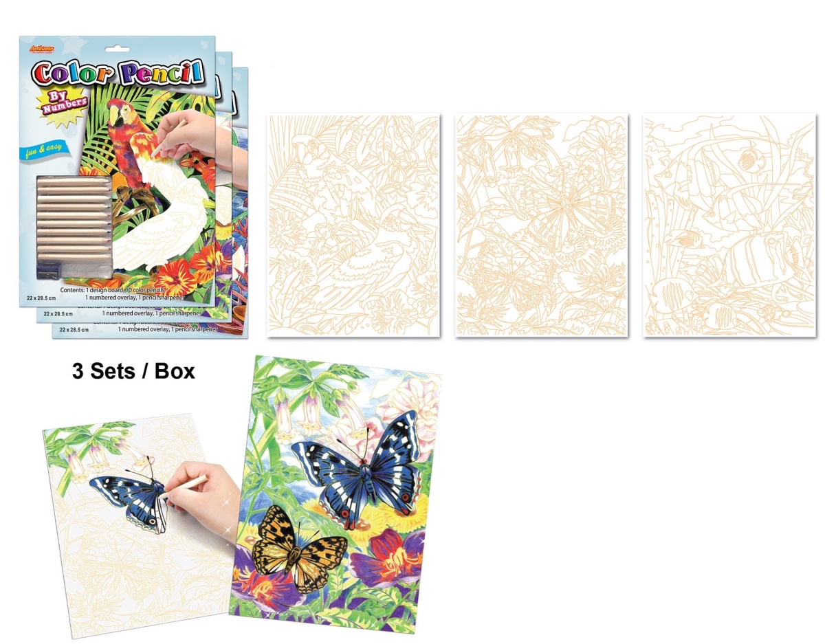 CPN-EP100-MB - Color Pencil, By Numbers (Set Of 3)