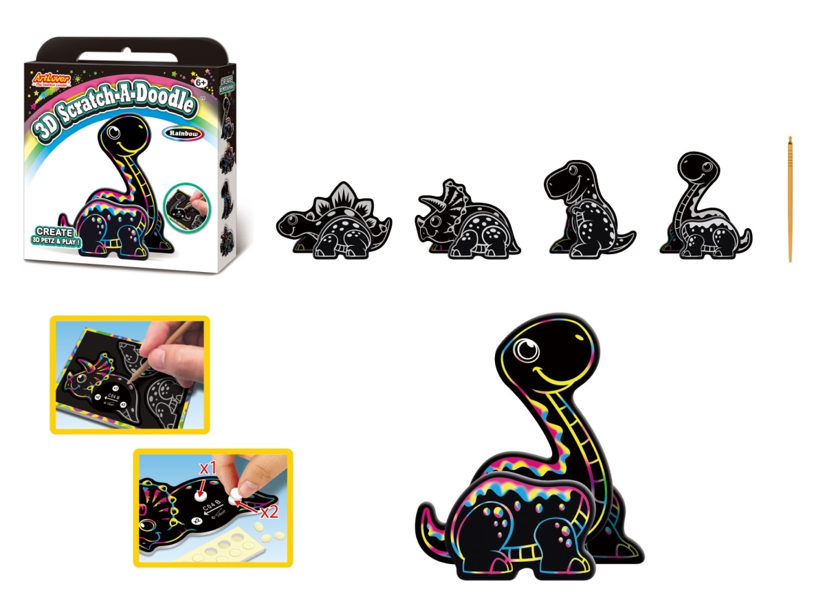SCD-3D-MB004  3D Scratch-A-Doodle - Dinosaur