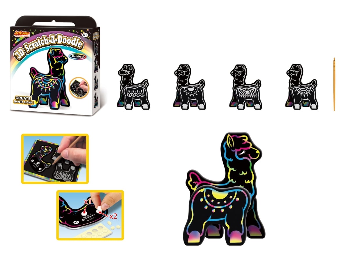 SCD-3D-MB005  3D Scratch-A-Doodle - Llama