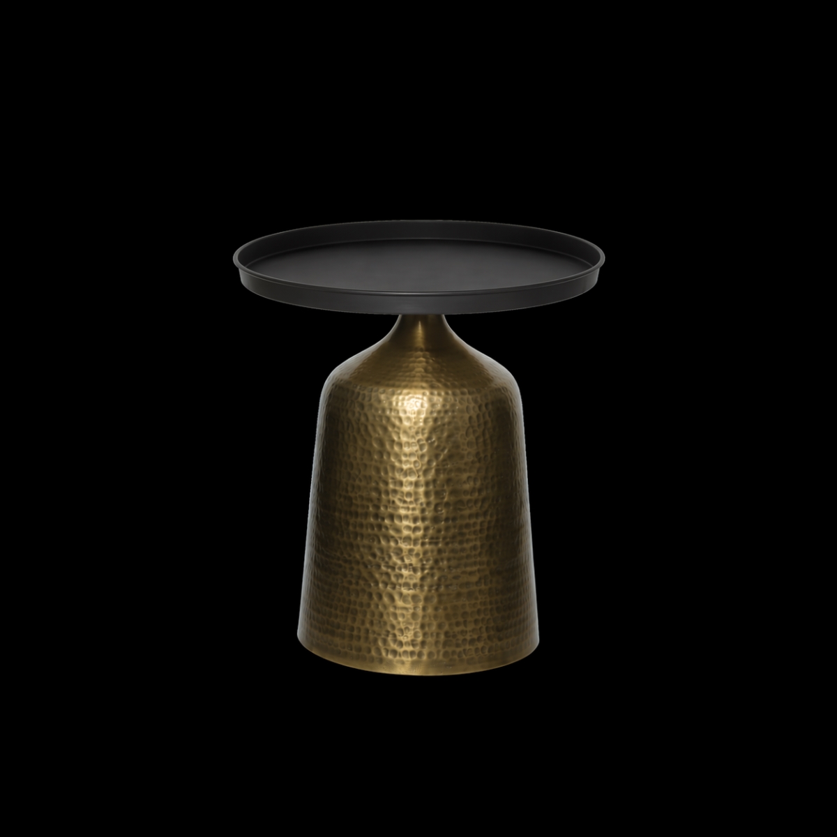 -126 Luxury Tray Top Pedestal Table with Hammered Antique Brass Base