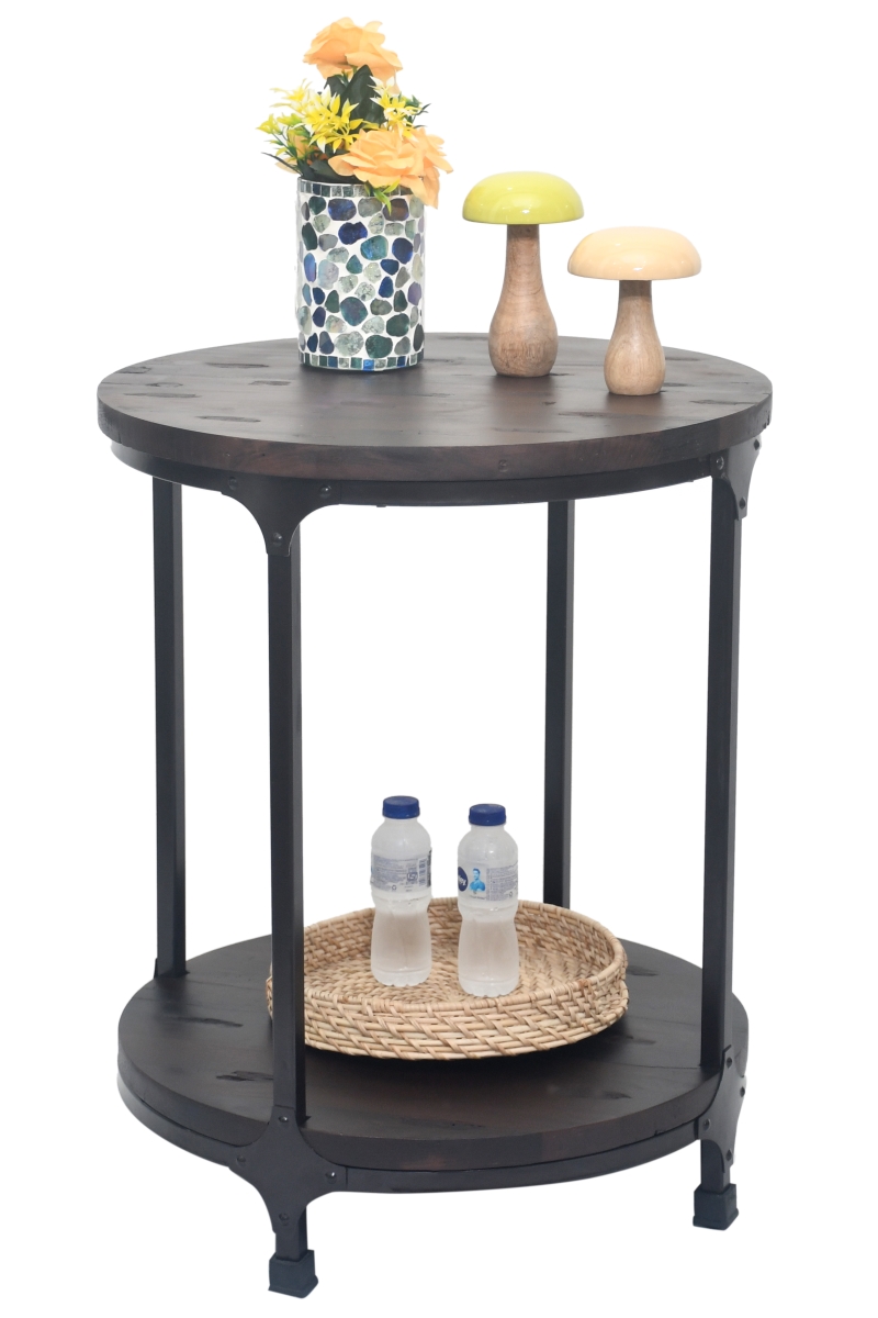 -1WT-29 Kanza Vintage Railway Wood End Table