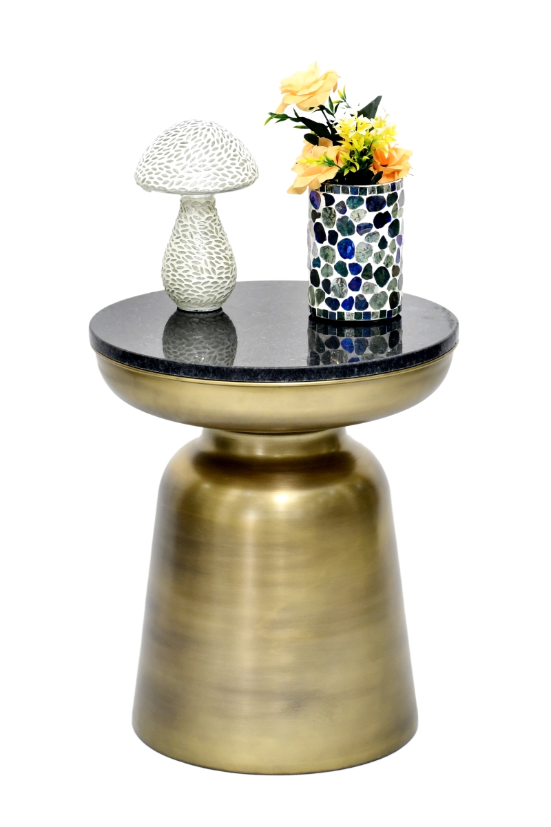 -04 STM Martini Side Table  Brass Antique With Marble