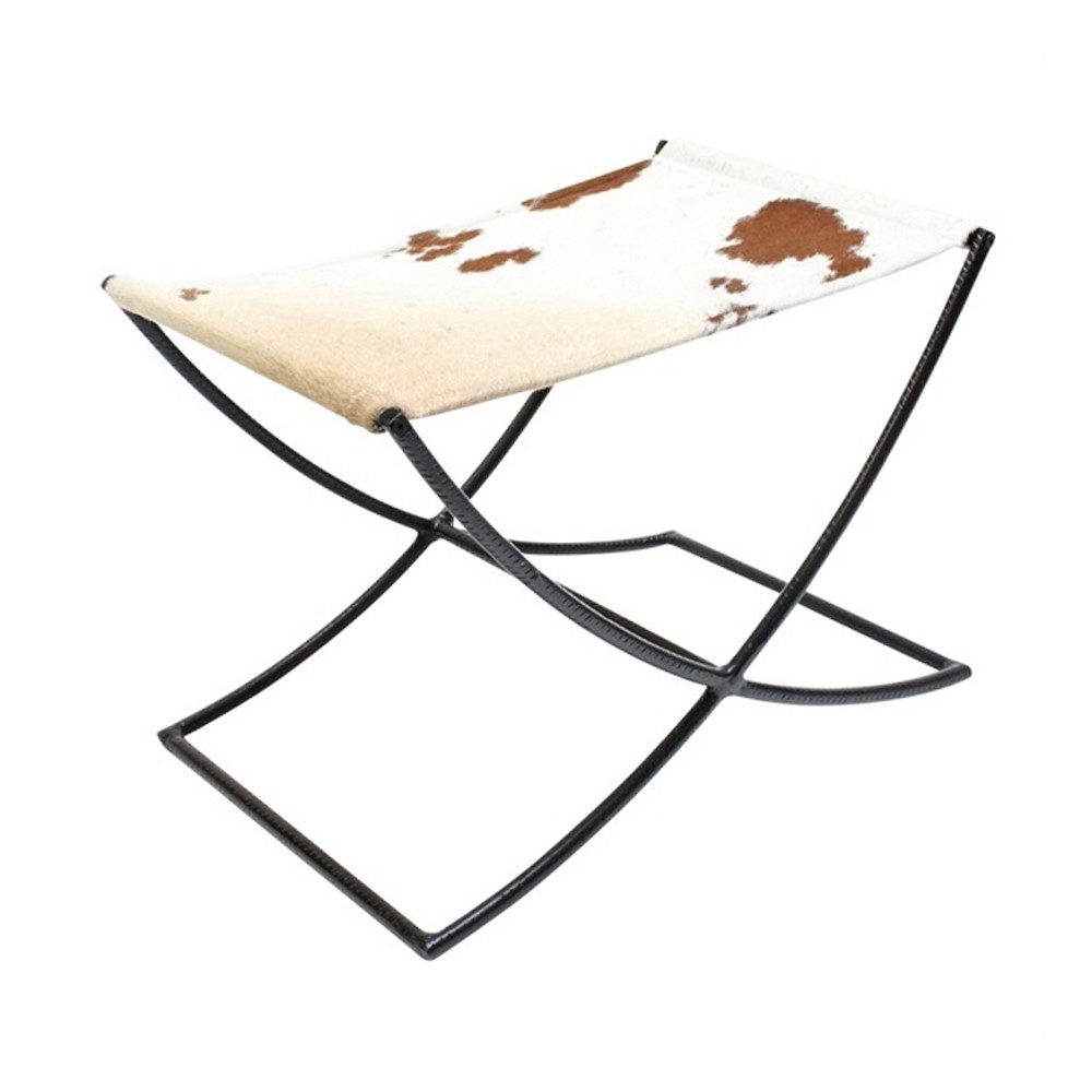 -139 Polka Dot Sled Bench In Tan/White