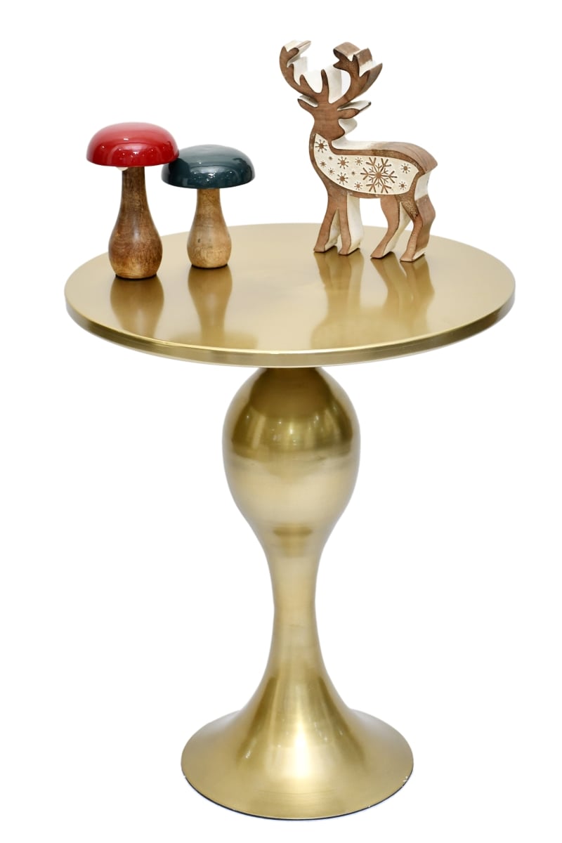 -MT-11 Sculptural Brass Pedestal Side Table