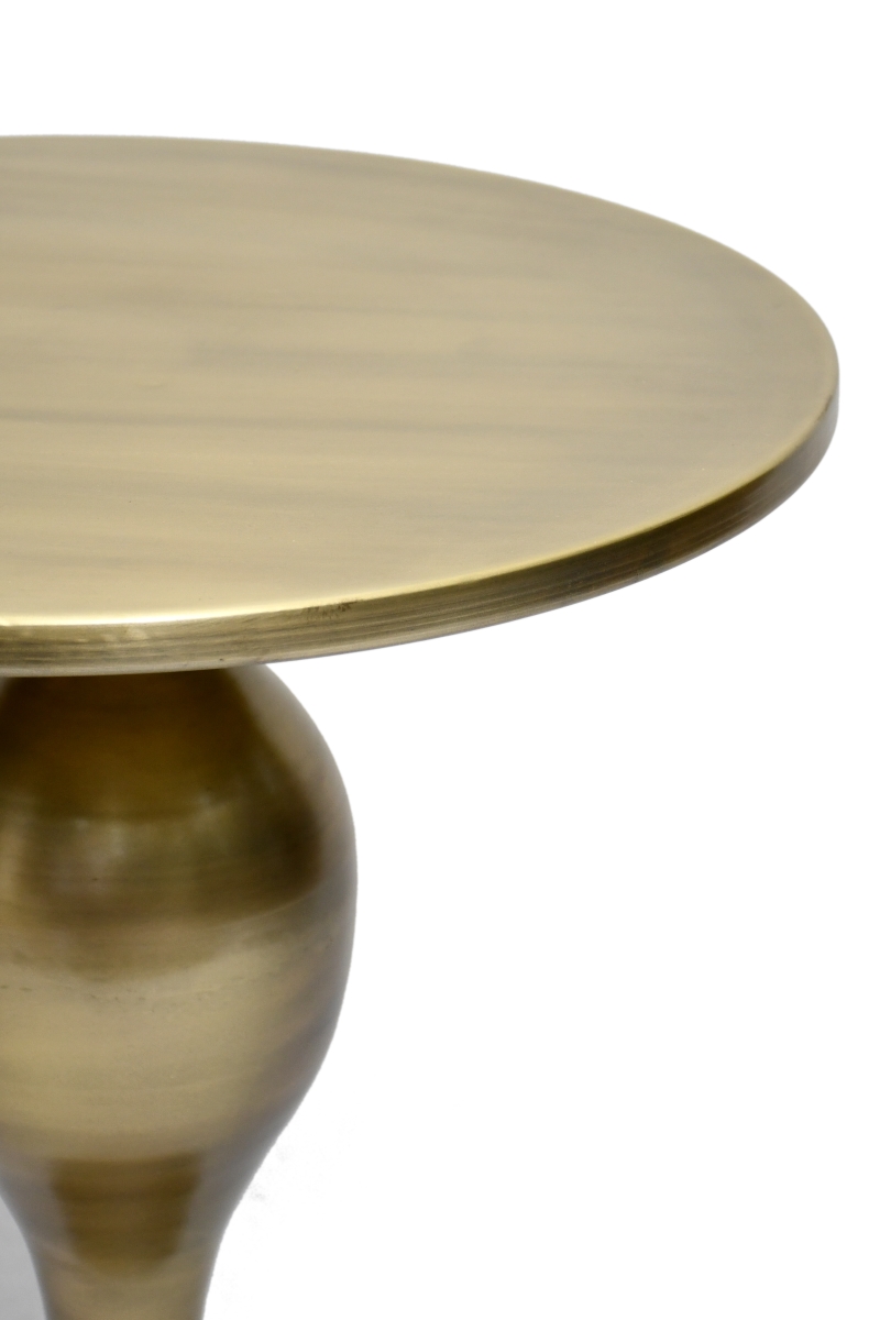 -MT-30 Sculptural Antique Brass Antique Pedestal Side Table