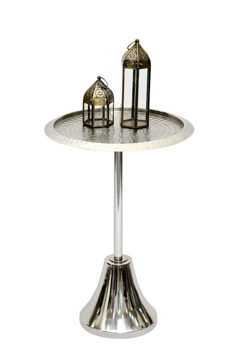 -DT-05 Marlo Metal Silver Side/Drink Table