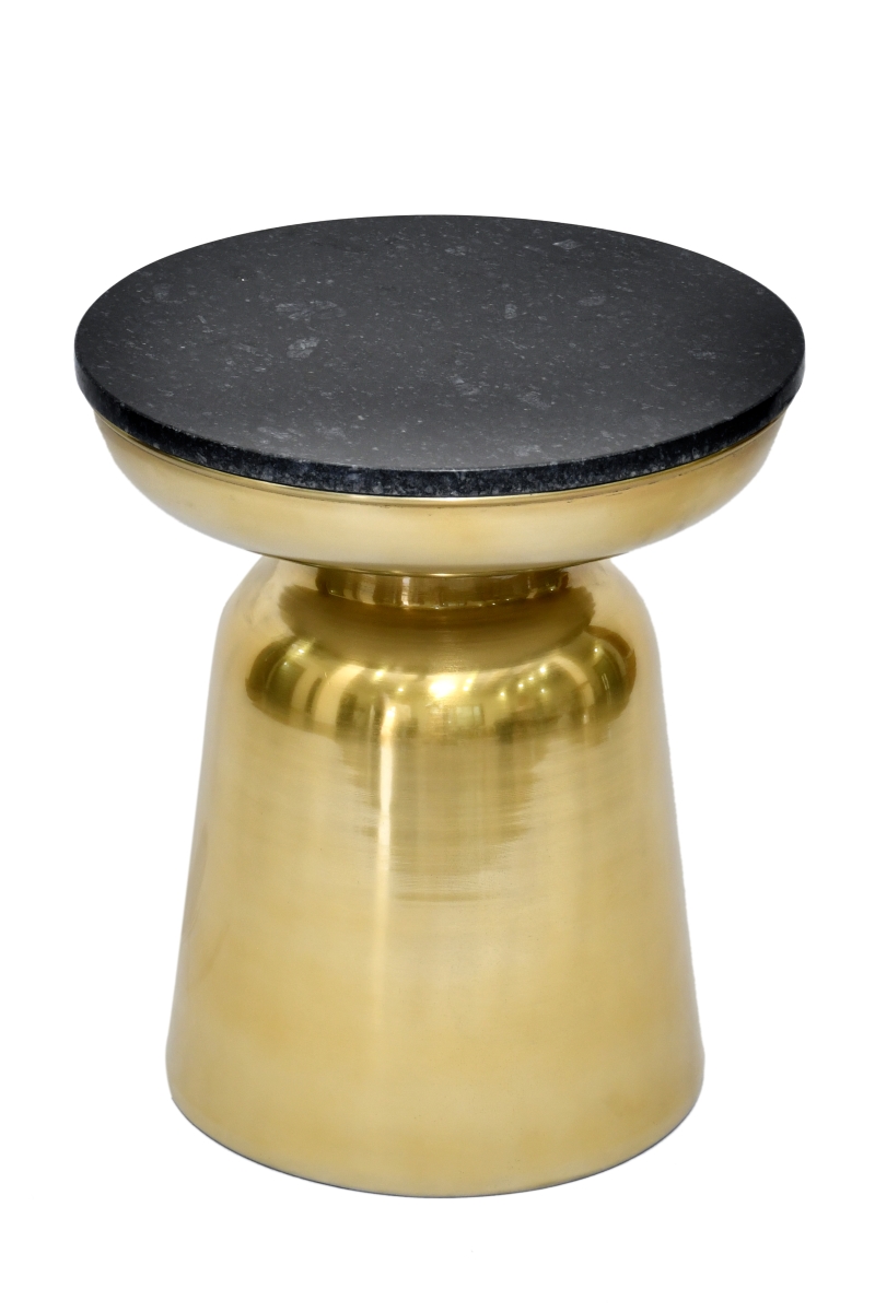 Picture of AHG AHG-MT-03 Modern Luxe Side Table with Black Stone Top and Brushed Brass Base