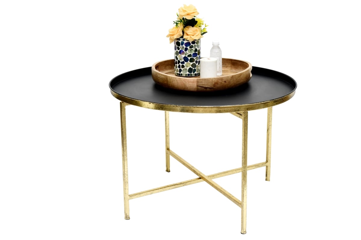 -CT-10 Elara Black & Metal Side Table