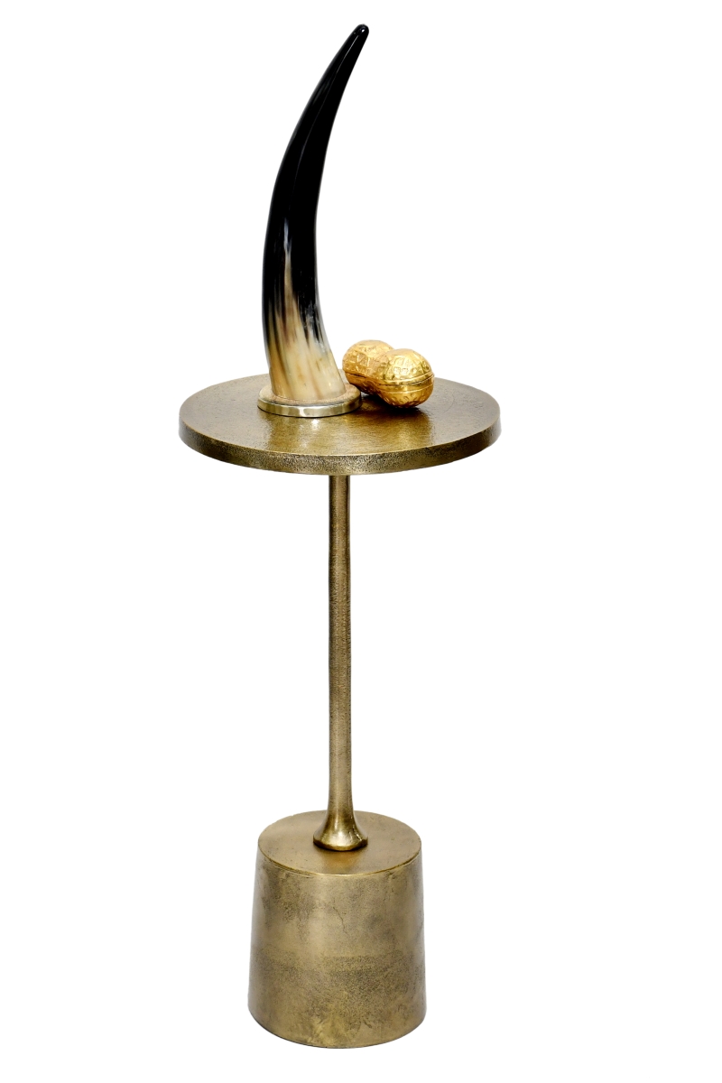 -ST-27  Antique Brass Accent Side Table