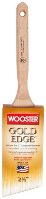 266899 2.5 in. Gold Edge Semioval Angle Brush - Gold - 2.5 in.