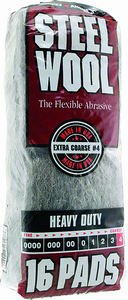 106607-06 Grade 4 Steel Wool 16 Pad Poly Sleeve