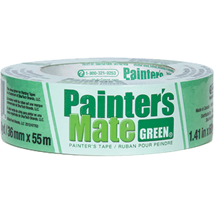 Painter's Tape, 24 mm W x 55 m L, 5.4 mil Thick, Green, Rubber Adhesive