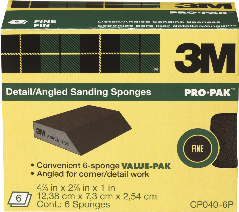 Picture of 3M CP040-6P Angled Sanding Sponge Fine&#44; Pack of 6