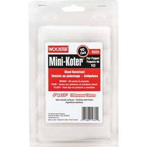 R225-4 4 x 0.375 in. Mini-Koter Shed-Resistant Woven Roller, Pack of 10