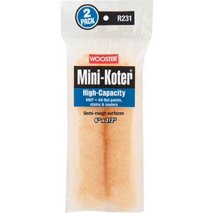 R231-6 6 x 0.5 in. Mini-Koter High-Capacity Roller, Pack of 2