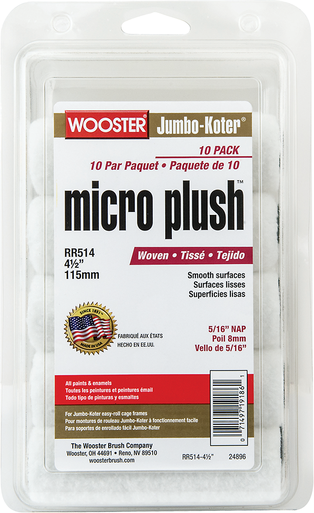 RR514 4.5 in. Jumbo-Koter Micro Plush Roller, Pack of 10