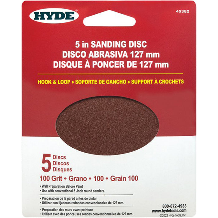 45383 5 in. Round Hook & Loop Sandpaper - 120 Grit - Pack of 5