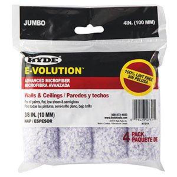 47311 4 x 0.375 in. Nap E-Volution Jumbo Microfiber Roller Cover - Pack of 4