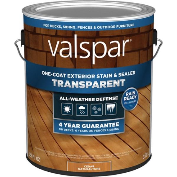 Valspar VL1028075-16 1 gal One-Coat Transparent Stain & Sealer, Cedar Naturaltone -  Plastik, 442167