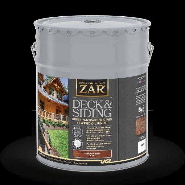 Picture of UGL ZAR 67515 5 gal Deck & Siding Semi-Transparent Stain - Classic Oil&#44; Sedona Red