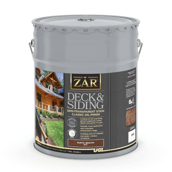 Picture of UGL ZAR 67715 5 gal Deck & Siding Semi-Transparent Stain - Classic Oil&#44; Rustic Brown