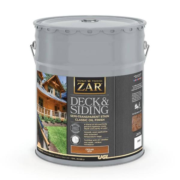 Picture of UGL ZAR 67915 5 gal Deck & Siding Semi-Transparent Stain - Classic Oil&#44; Cedar