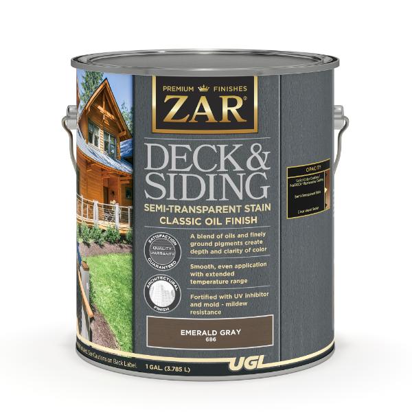 Picture of UGL ZAR 68615 5 gal Deck & Siding Semi-Transparent Stain - Classic Oil&#44; Emerald Gray