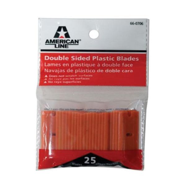 66-0706 Line Double-Sided Plastic Razor Blades - Pack of 25