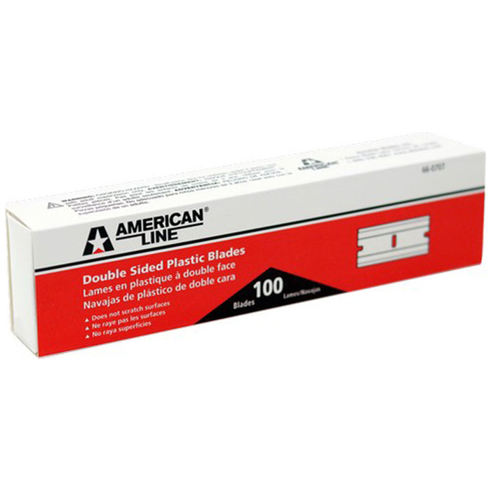 66-0707 Line Double-Sided Plastic Razor Blades - Pack of 100