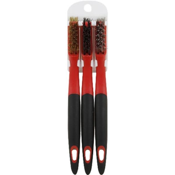 Warner 11123 Stainless Steel, Brass & Nylon Mini Brush Set - Pack of 3