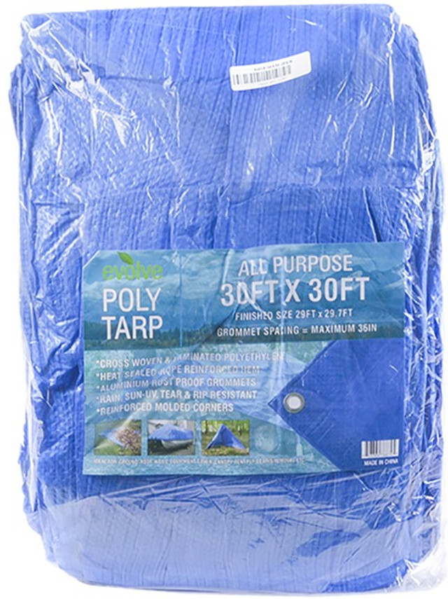 EV-30X30 30 x 30 ft. 3.5 Mil Evolve All Purpose Blue Poly Tarp