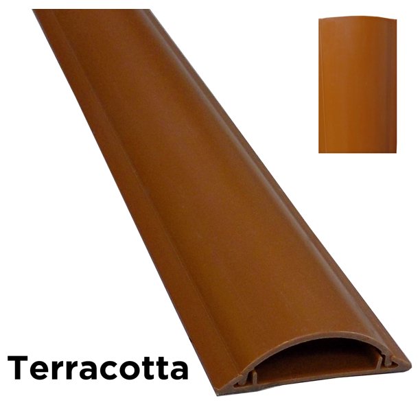 Cable Protector, 1-3/16 in H, 59 in L, 4-3/4 in W, 2 Channel, PVC, Terracotta