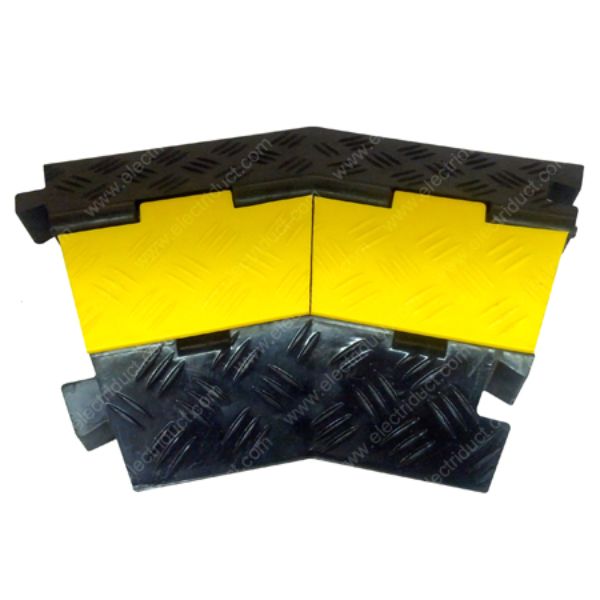 Picture of Electriduct CP-RPS-212-LT-YL 1.2 x 1.2 in. 45 deg Left Turn Extreme Rubber Cable Protectors&#44; Yellow & Black