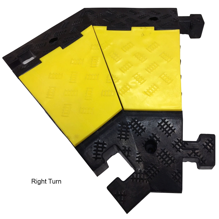 Picture of Electriduct CP-RPS-517-RT-YL 1.375 x 2 in. 45 deg Right Turn Extreme Rubber Cable Protectors&#44; Yellow & Black