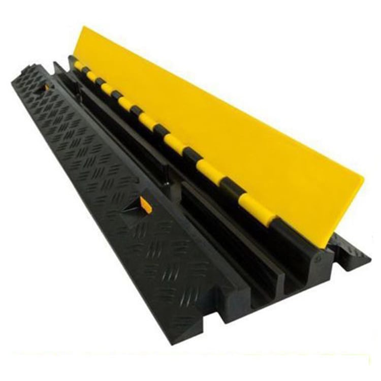 CP-RPS-212-YL 1.2 in. Extreme Rubber 2 Channel Cable Protector, Yellow & Black